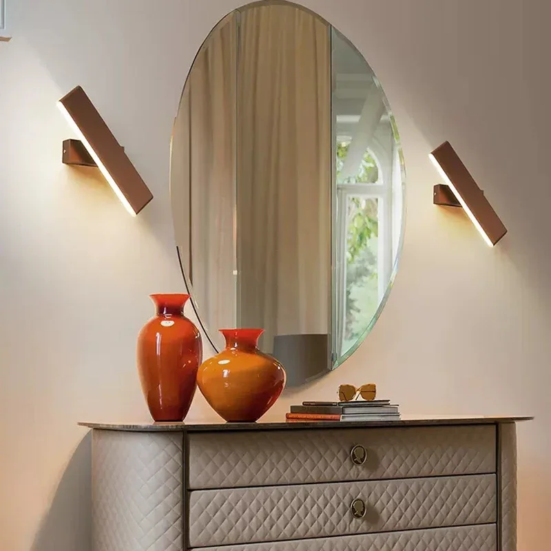 거실 다이닝 룸에 대 한 현대 LED 벽 램프 회전 침실 머리맡 알루미늄 벽 조명 실내 홈 장식 벽 Sconce 광택