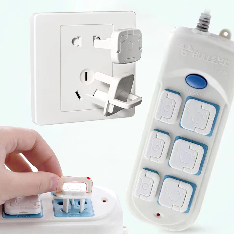 US Standard Outlet Covers Baby Proofing Safety-Child Secure Electric Plug Protectors with Hidden Handle Square 2/3-Prong 10Pcs