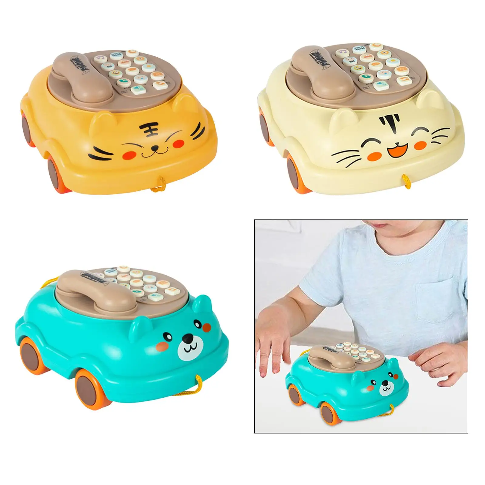 Kid Phone Lights Baby Toy Phone Montessori for 3 Years Old Creative Gift Children Preschool Educational Learning Girl