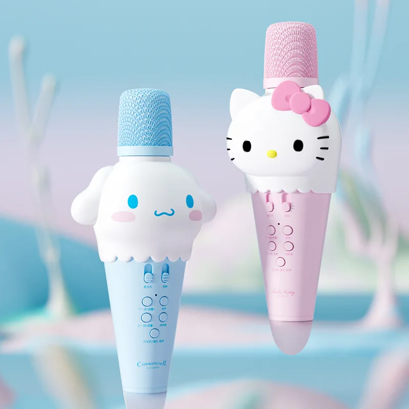 

Sanrio Kawaii Anime Hello Kitty Sound Box Girly Heart Cinnamoroll Cute Cartoon Kuromi Bluetooth Microphone Gifts for Girls