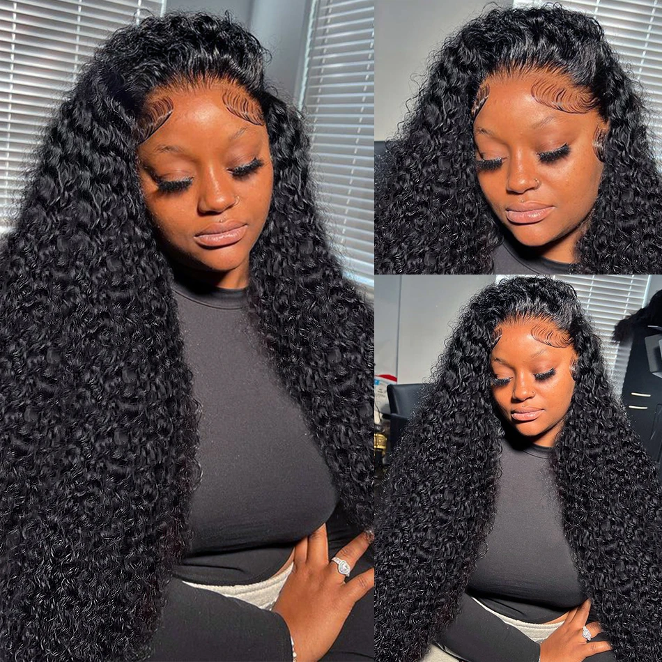 40 Inch Curly 13x4 13x6 HD Transparent Lace Frontal Wig Brazilian Remy 360 Loose Deep Wave Human Hair Lace Front Wigs For Women 3