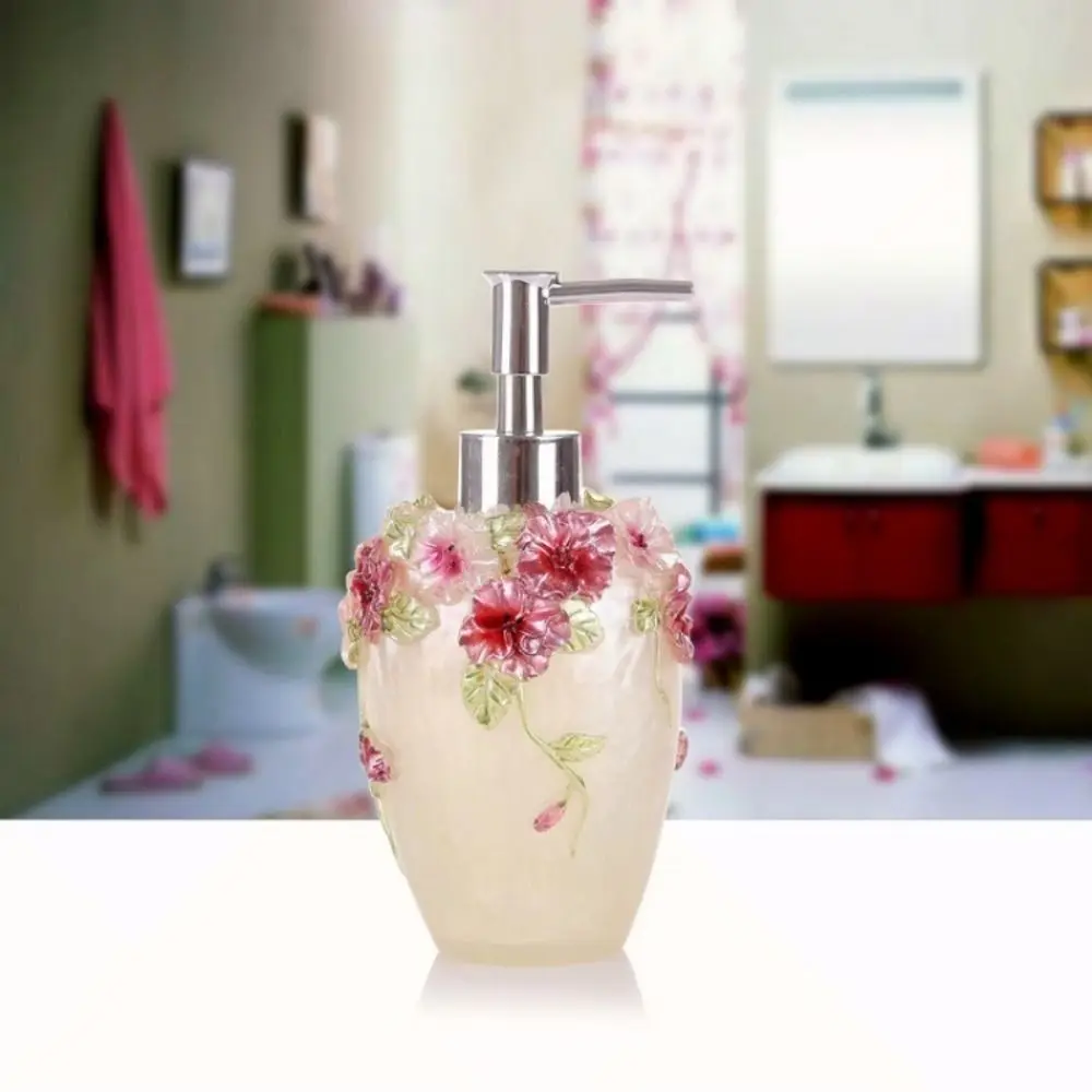 Luxury Flower Soap Dispenser Floral European style Hand Lotion Pump Bottle Colorful Anti-Leak Press Refillable Bottle soap dispenser
