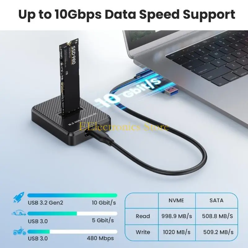 B03C M.2 솔리드 디스크 케이스 M.2 Nvme-컴퓨터 사용을 위한 USB C 도킹 스테이션
