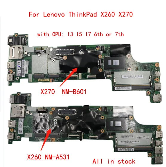 Per Lenovo Dx270 Bx260 X270 X260 Thinkpad Scheda Madre Del Computer Portatile Modello Multiplo Cpu Opzionale I3 I5 I7 6Th 7Th Sn Nm-B061 Nm-A531