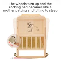 Lit pour enfants en bois massif, berceau Convertible pour tout-petits, berceau Portable, finition non toxique, matelas réglable, assemblage facile 3