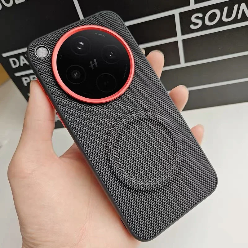 Shockproof Nylon & Leather Matte Back Cover with Magnetic Closure