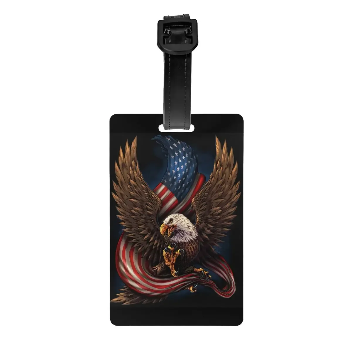 

USA Flag American Eagle Luggage Tags for Travel Suitcase Privacy Cover ID Label