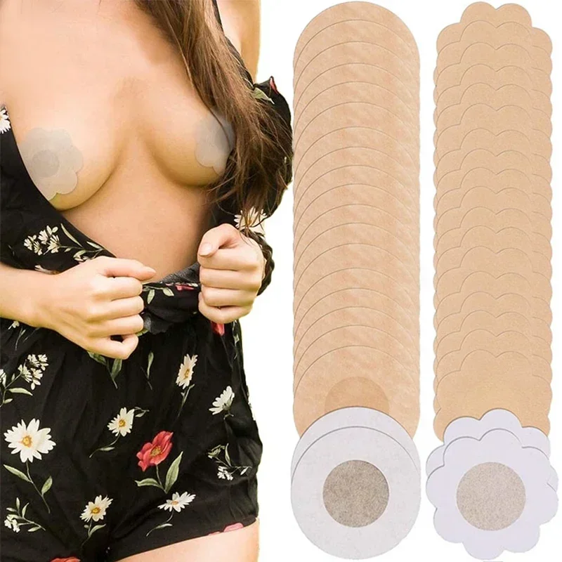Silicone Breast Patch Silicone Nipple Cover Disposable Breast Patch Disposable Nipple Cover Breast Nipple Covers Breast Sticker 2/200pcs Women's Invisible Nipple Pasties Breast Lift Tape Overlays on Bra Stickers Chest One-off Nipple Covers Pads Accessories