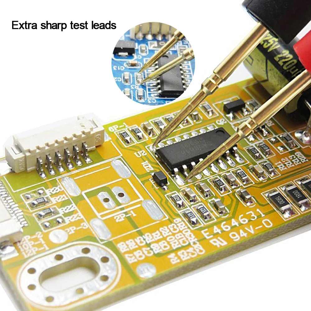 Ultra-Sharp Multimeter Probe Test Leads Alligator Clip Wire High Quality Insulat