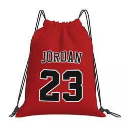 Michael Red 23 basketball Backpacks Portable Drawstring Bags Drawstring Bundle Pocket Sports Bag Book Bags For Man Woman School
