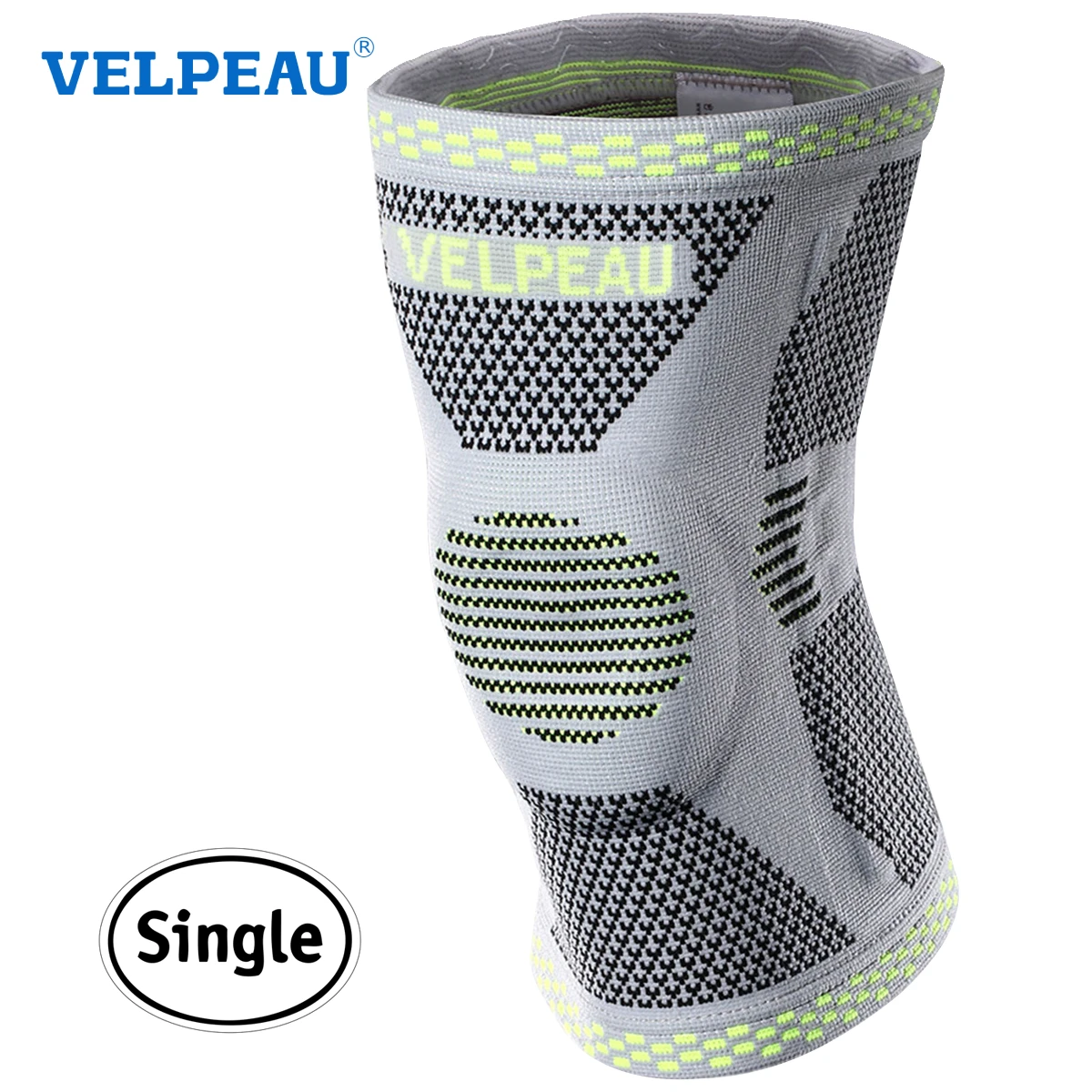 Knee Pad VELPEAU Knee Pad Silicone for Arthritis Pain Spring Compression for Fitness Gear Basketball Volleyball