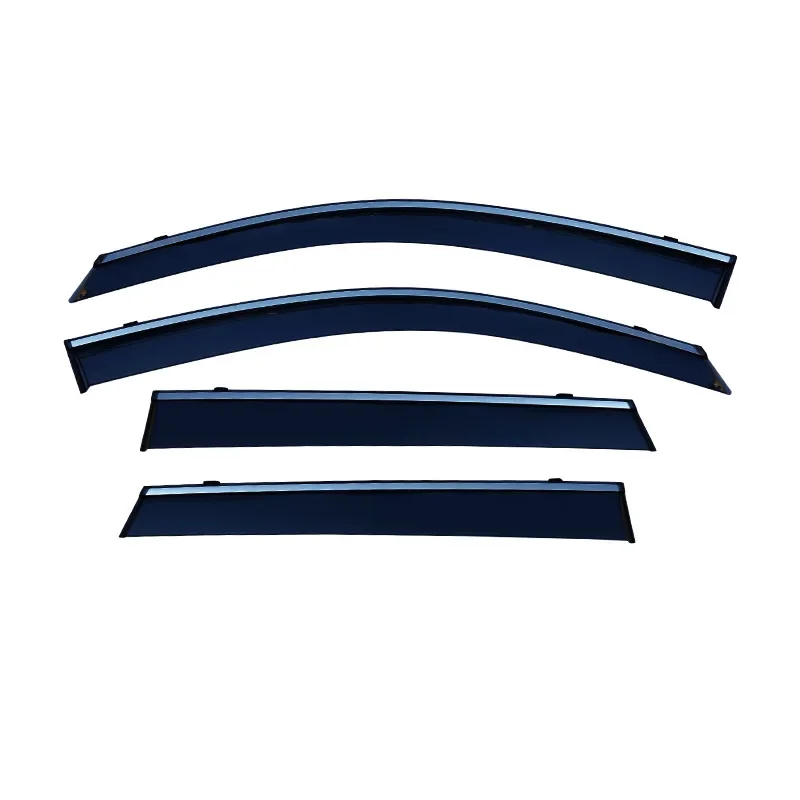 For Skoda KAROQ -24 Weathershie Accessories Bright Strip Wind Deflectors Visors Rain Guard Door Visor Vent Shades Ventvisor