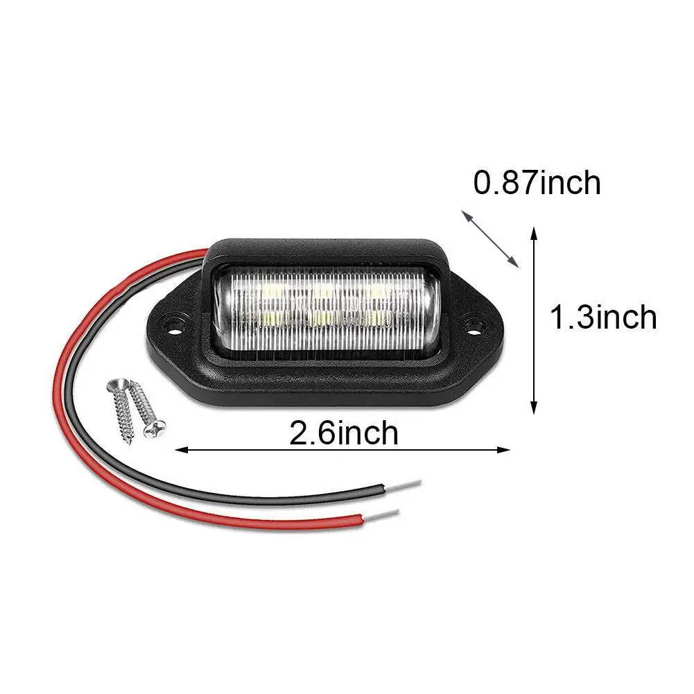 Luz matrícula para remolque, Lámpara de matrícula negra, Lámpara grande  para matrícula de remolque