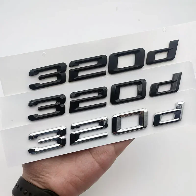 3D Abs Cromato Nero Logo Emblema Targhetta Auto Posteriore Tronco Lettere 320D Adesivo Per Bmw 320D E46 E90 E92 F30 F31 G20 Accessori