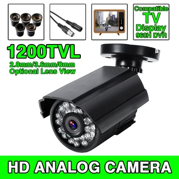 Compatible TV Mini Outdoor IP66 Waterproof CCTV Camera Real 1200TVL HD Night Vision CVBS Analog Audio IR-CUT Simple Quick Setup 1