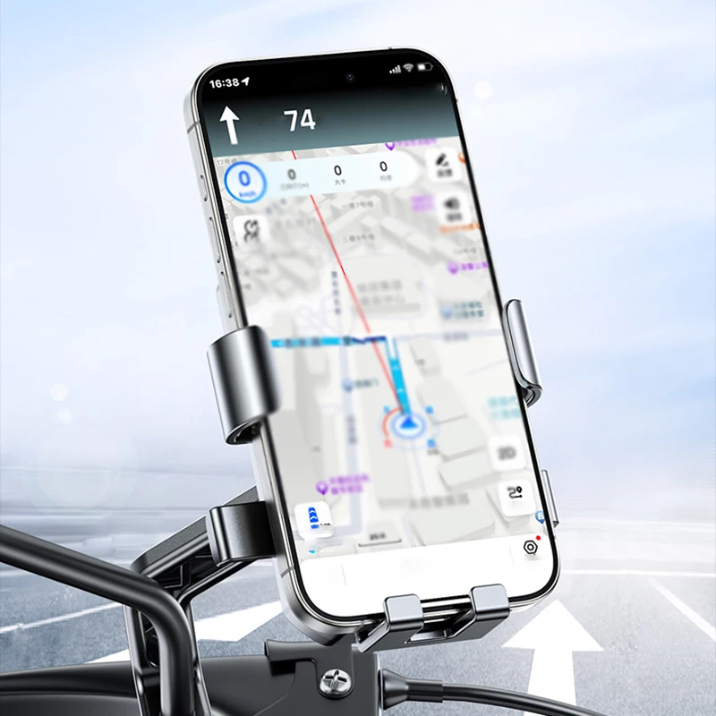 Universal Shockproof Phone and Navigation Holder for Bikes and Electric Vehicles