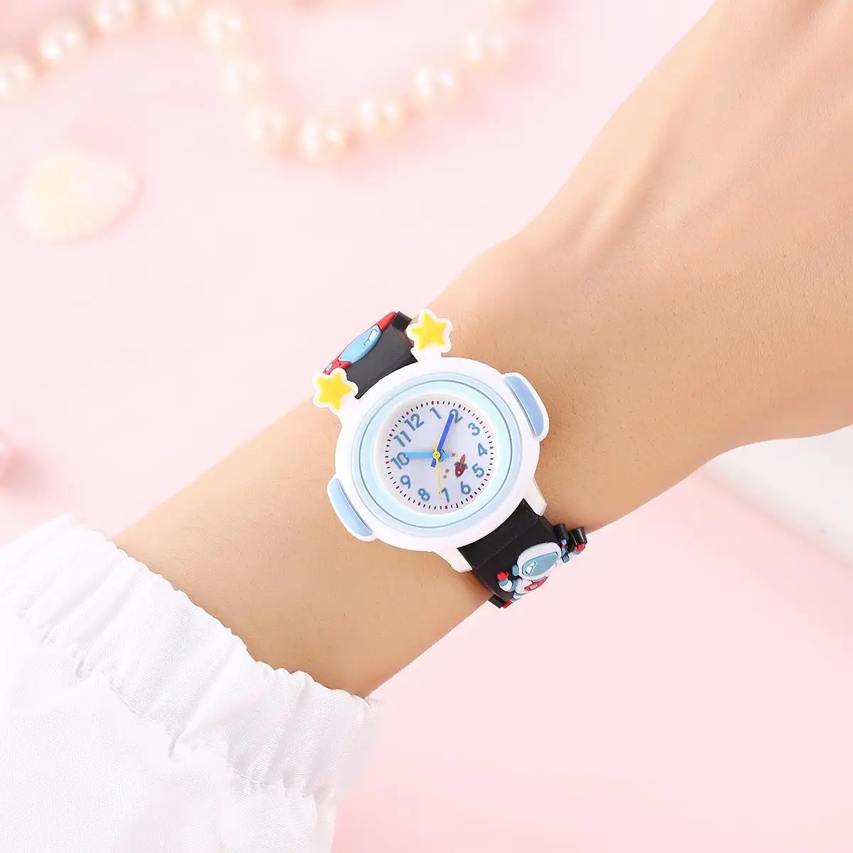 New Fashion Rocket Astronaut Star Helmet 3D Cartoon Children's Watch Children's Learning Watch 3