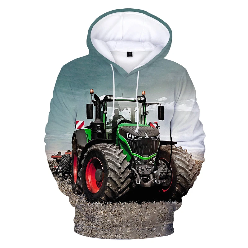 Sudadera con capucha con estampado 3D de tractor para hombre, sudaderas casuales divertidas, sudaderas, tops geniales, sudaderas de gran tamaño, novedad en sudaderas y sudaderas