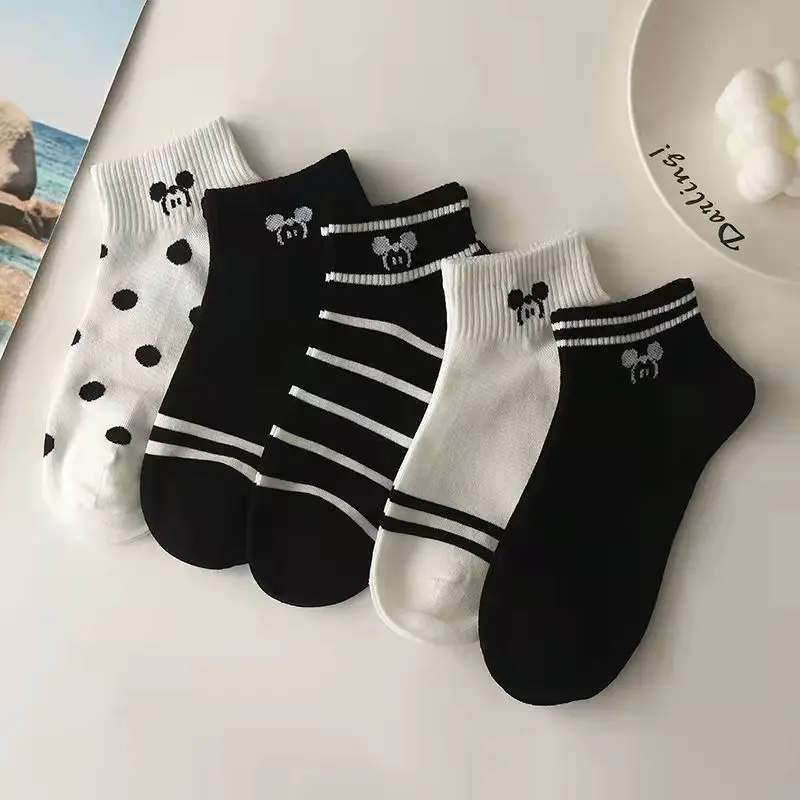 

5 Pair/Summer Women's Socks Set Cute Clothes Strawberry Kawaii Japanese Fashion Sports Cotton Socks Wholesale