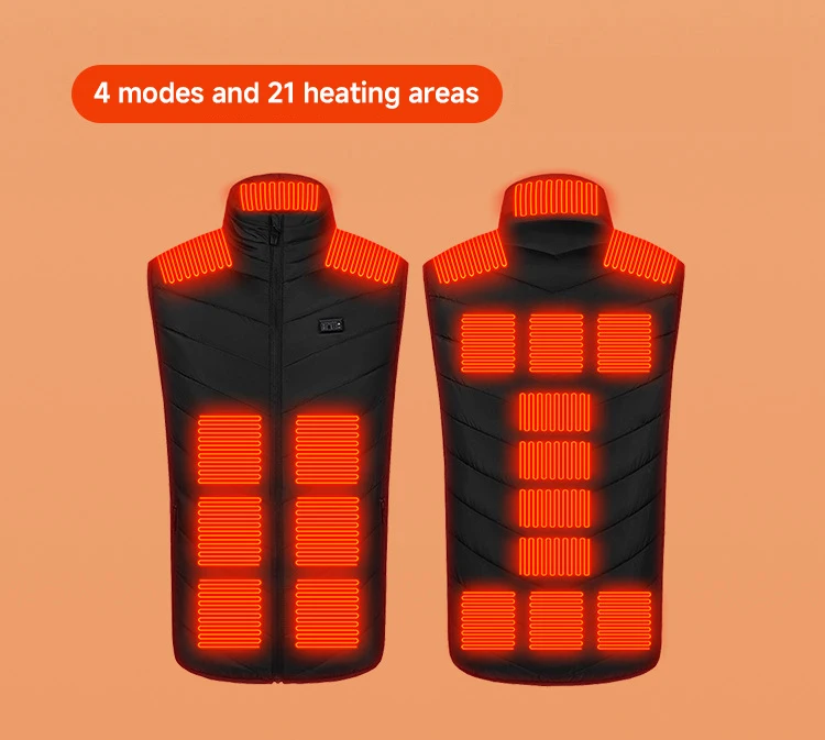 High Quality Smart Safety Outdoors Heated Vest Coat Jackets Men's Women's Heating USB Electric Jacket Warm Clothing Plus Size
