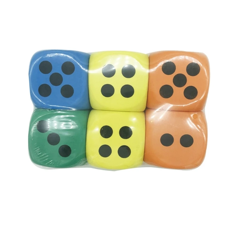 

Pack of 6/12Pcs Large Assorted Colorful Foam Dices Cube with Number Dots for Kid