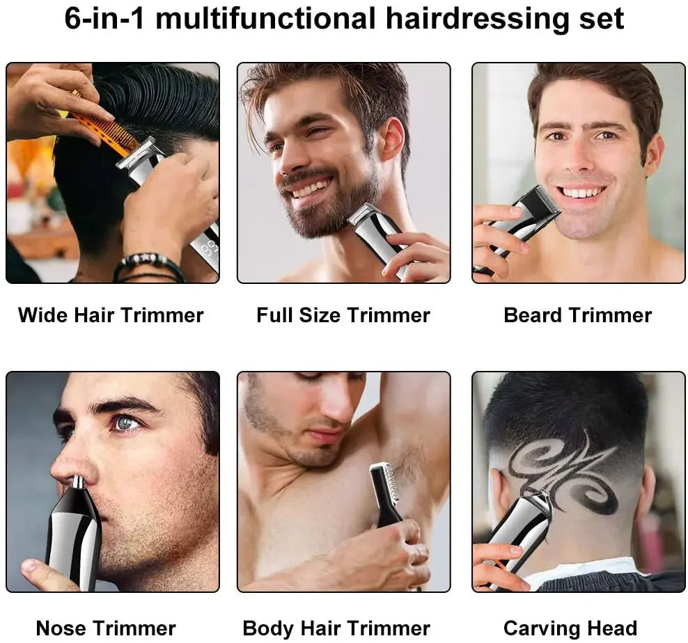 Original Kemei Digital Display All In One Hair Trimmer For Men Eyebrow Beard Trimmer Electric Hair Clipper Grooming Kit Haircut