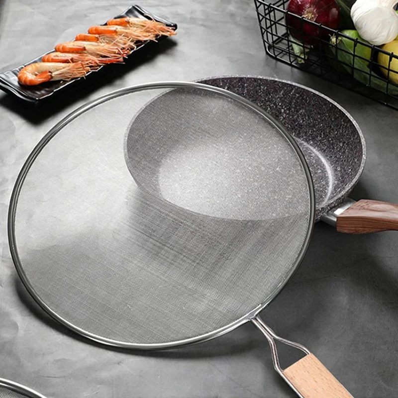 Cooking Frying Stainless Steel Anti Splatter Guard Oil Net Grease Splatter Screen Pan Mesh Guard Splash Cover oil splatter guard