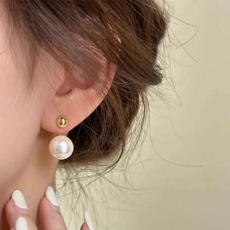 New Fashion Contracted Round Pearl Fine Earrings Joker Sweet Elegant Temperament Women Earrings Wedding Fashion Jewelry New Fashion Contracted Round Pearl Fine Earrings Joker Sweet Elegant Temperament Women Earrings Wedding Fashion Jewelry