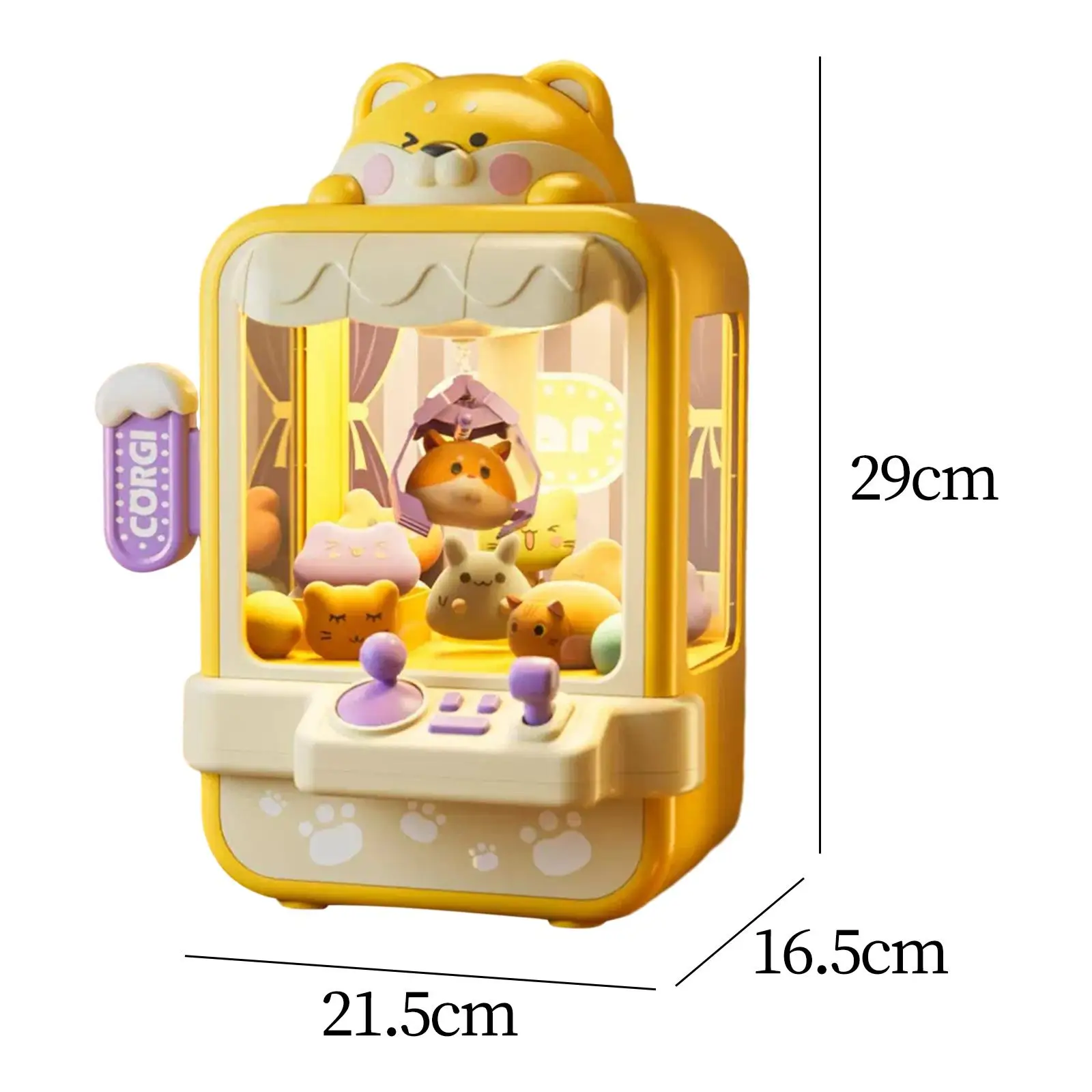 Tabletop Claw Machine Hand Crank Grab Doll Toy Interaction Toy Arcade Candy Capsule Claw Prize Toy for Children Home