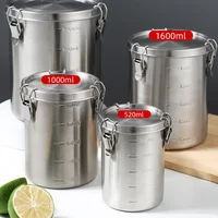 Pots hermétiques à thé, récipients hermétiques pour céréales entiers pour aliments, récipient scellé en acier inoxydable, stockage de grains de café hermétiques 1