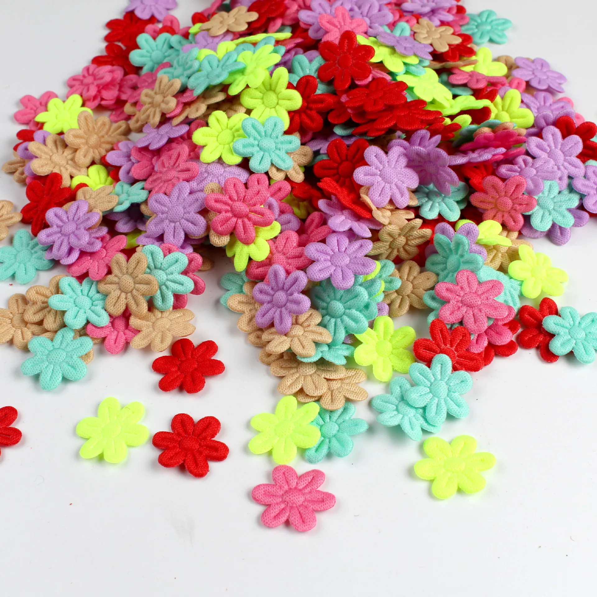Hair Accessories Jewelry Cloth Stickers Festival Decor Five-petal Wedding Flower Embossing DIY Sewing Craft Children's