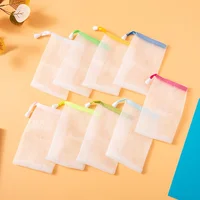 5pcs Soap Bag Soft for Shower, Soap Pouch Saver with Drawstring for Foaming and Drying,Hangable - Color Random 1
