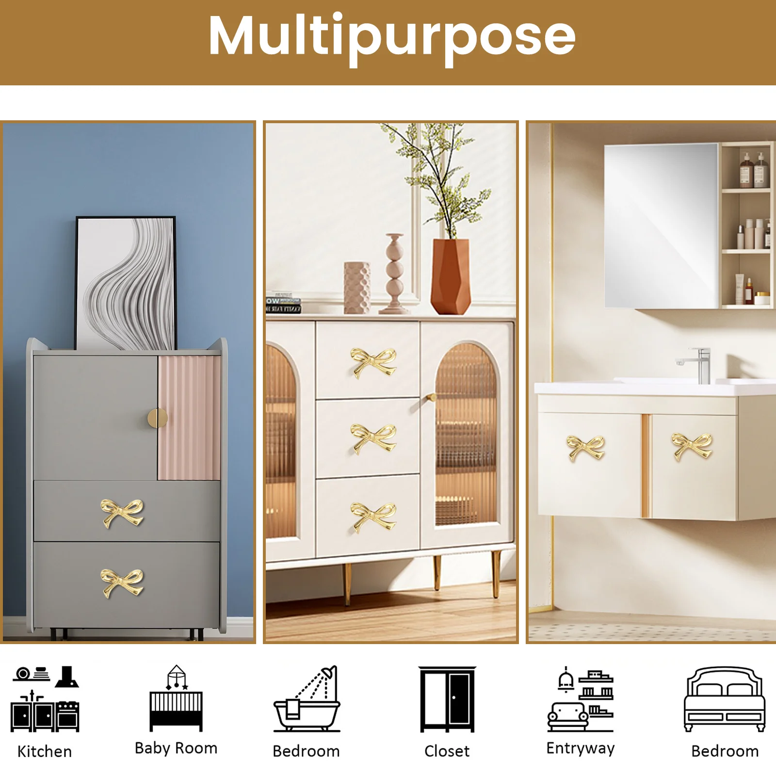 Upgrade Your Home with Elegant Gold Bow Door Knobs: A Detailed Review &  Practical Guide