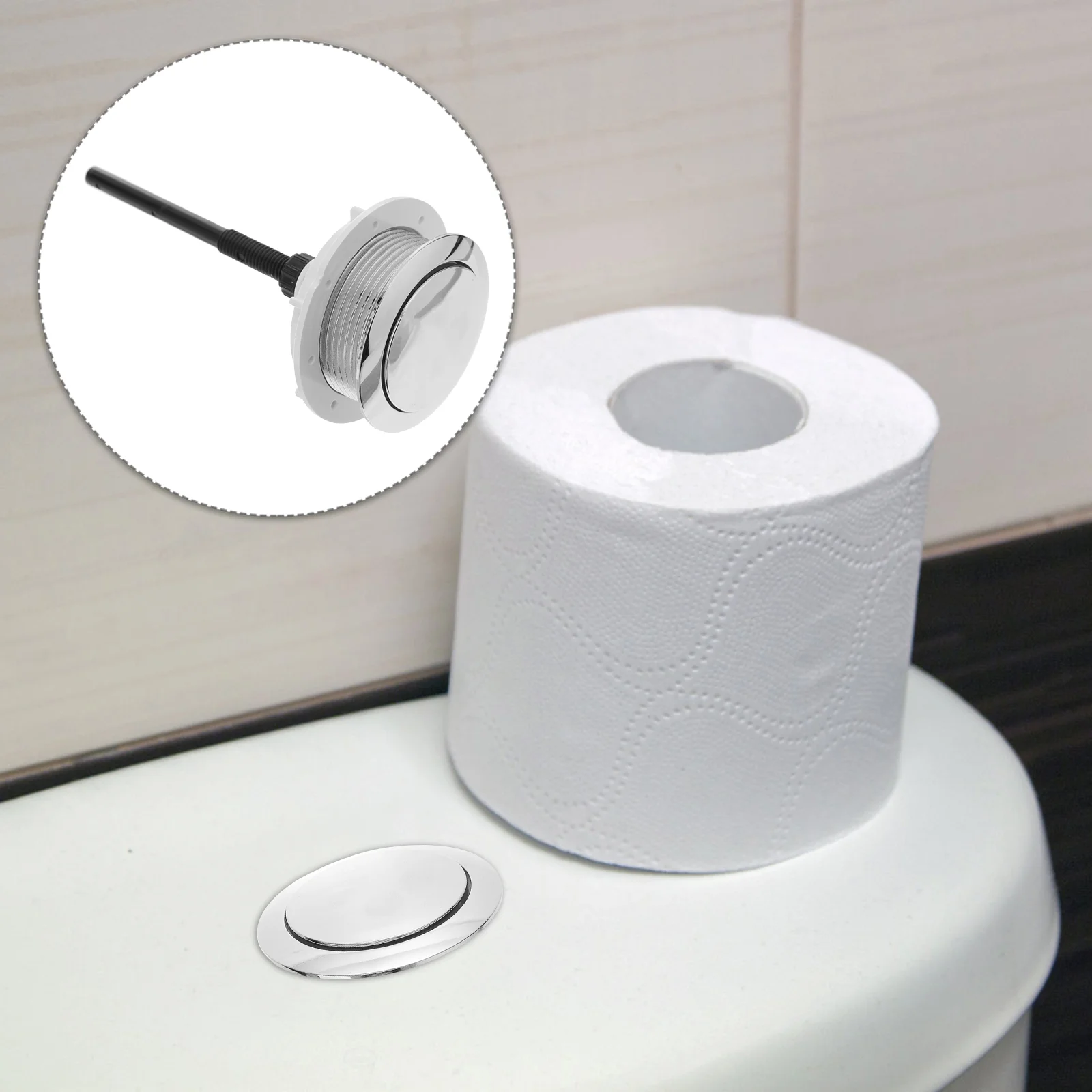 

Water Tank Single Button Toilet Supplies Round Universal Closestool Push Abs Dual Flush