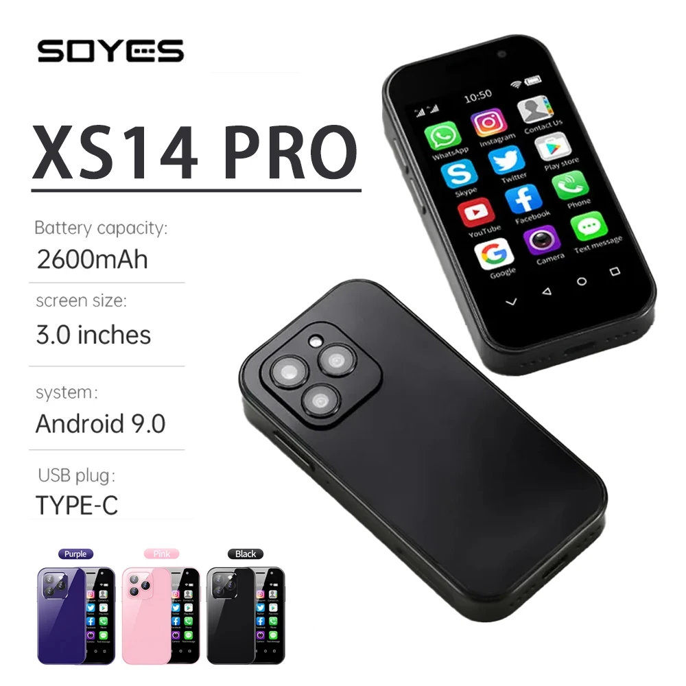 Telefoni Cellulari In Offerta Soyes Xs14 Pro Mini Smartphone Android 3Gb + 64Gb Face Recoginition 2600Mah 3.0 "4G Telefono Cellulare Economico Wifi Gp