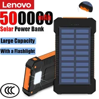Batterie externe portable solaire Lenovo 500000 mAh grande capacité, charge ultra-rapide, pour iPhone, Huawei, Samsung 1