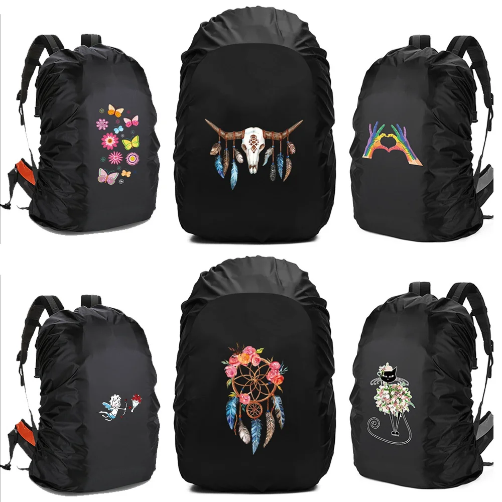 20L-70L Backpack Outdoor Sport Cycling Raincover Case Bag Rain Cover Waterproof Multipurpose Color Pattern Print Portable