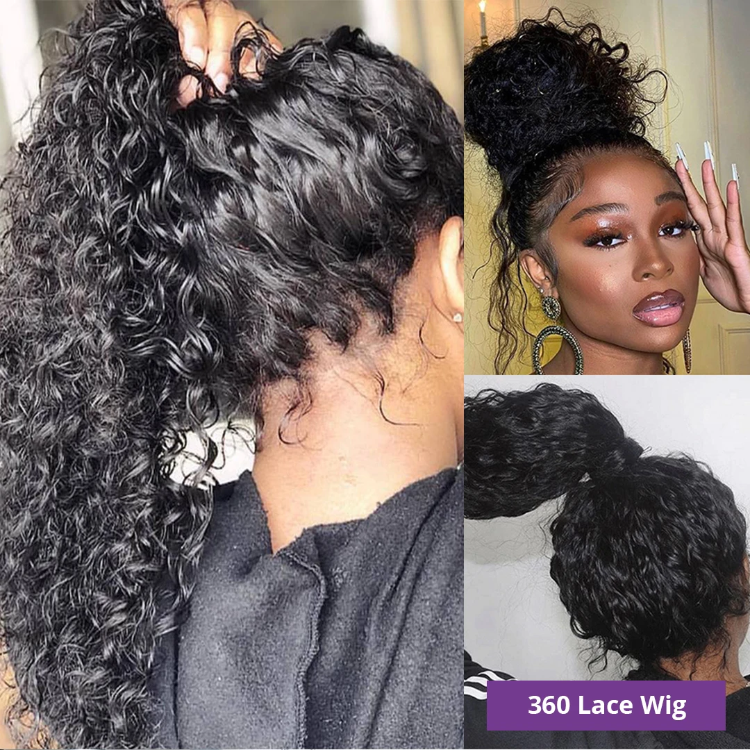 Curly human hair wig x hd deep wave lace frontal brazilian wigs for black women