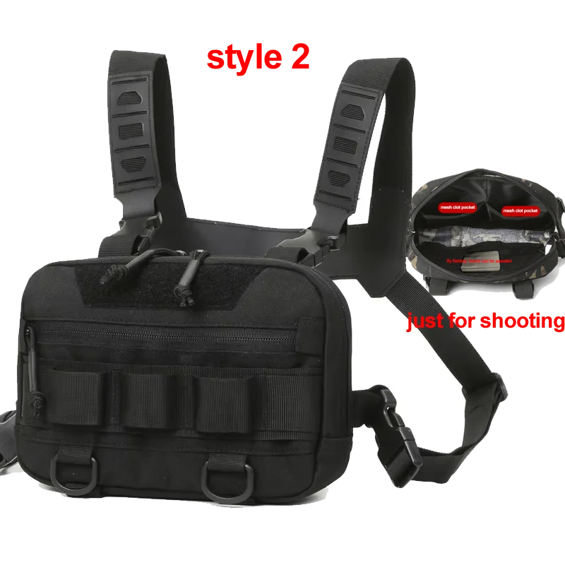 Fishing Vest Bag Men’s Camo Fishing Lures Utility Tackle Chest Bags Waist Pack O