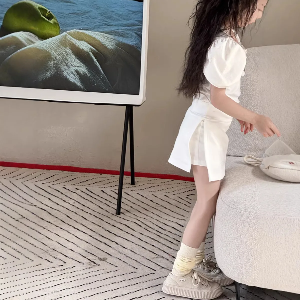여아 스커트 2026 봄 여름 신상 아동복 한국 스타일 여자아이 패션 하이웨이스트 스플릿 랩 힙 스커트