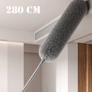 Spolverini per polvere con asta di prolunga Spazzola per rimozione polvere retrattile Spazzola per spolverare in microfibra Strumento per la pulizia del soffitto lavabile riutilizzabile