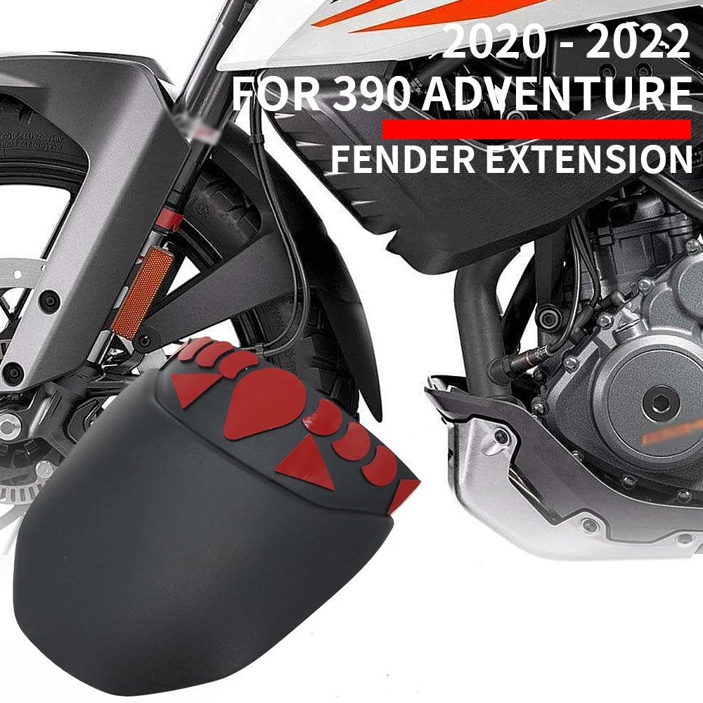 

New Motorcycle ABS Black Front Mudguard Extender Fender Splash Extension Pad For 390 ADVENTURE Adventure 390ADV 2022 2021 2020