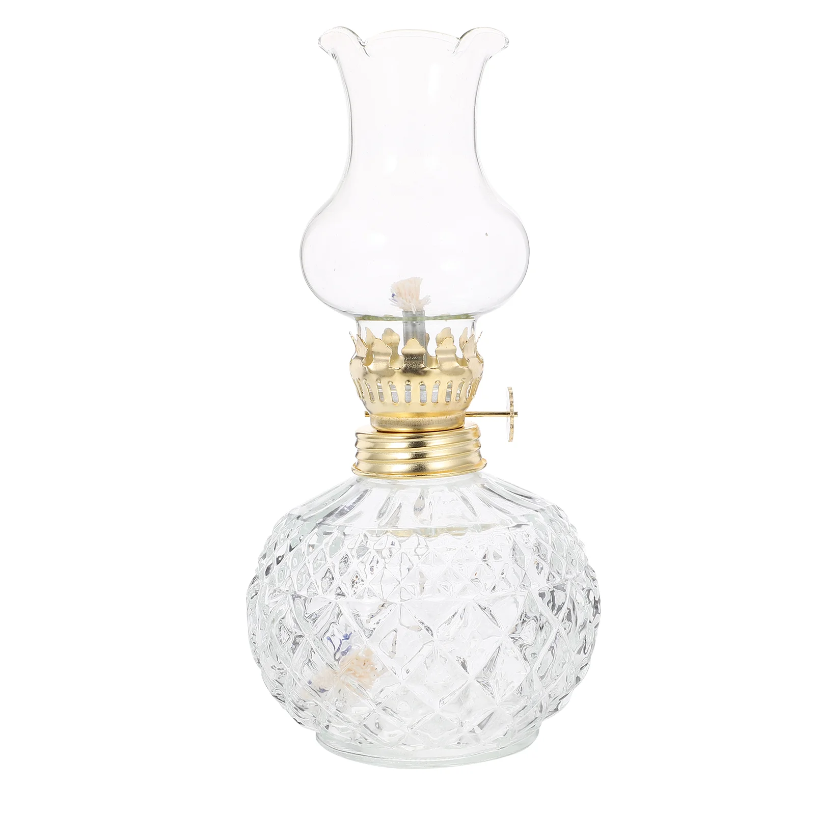 

Kerosene Lamp Retro Vintage Glass Cover Oil-burning Lantern for Indoor Camping Decor