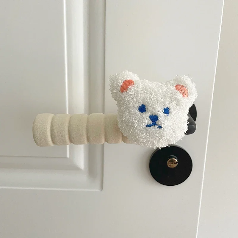 2Pcs/set Bear Door Handle Cover Anti Bump And Anti Static Cute Door Handle Protector Furniture Decoration