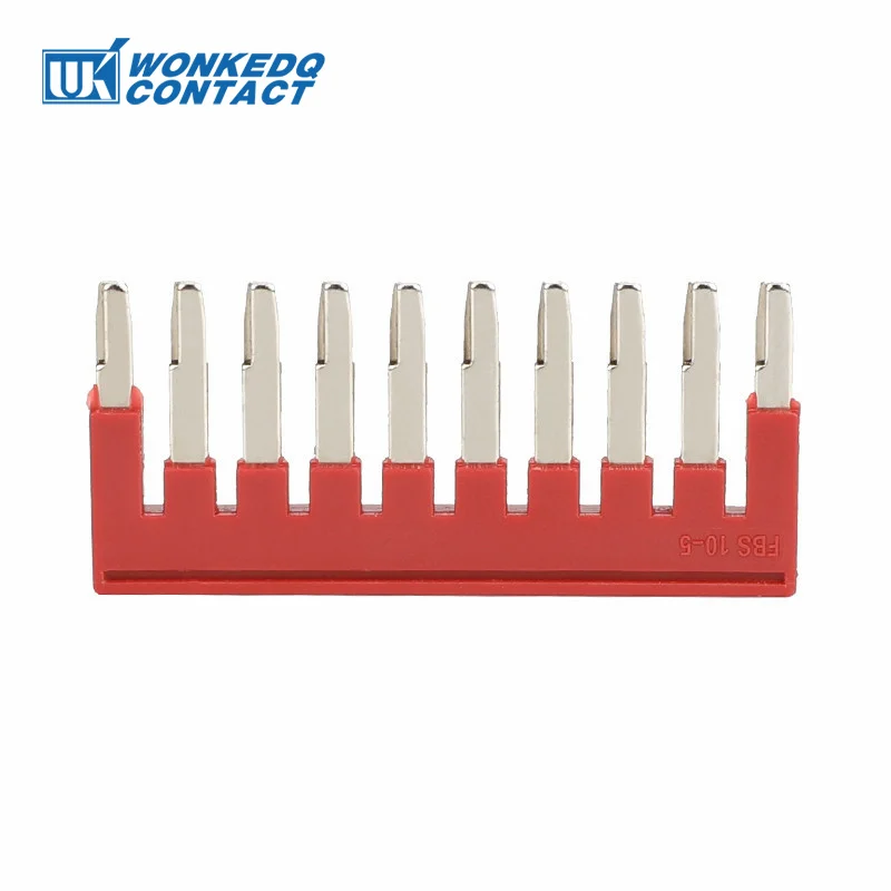 20Pcs FBS10-5 Wire Jumpers 2/3/4/5/10 Contact PT2.5 ST2.5 PT/ST 2.5 mm Connector FBS 10-5 DIN Rail Terminal Block Plug-In Bridge Din Rail Terminal Block Jumper Bridge Wire Connectors