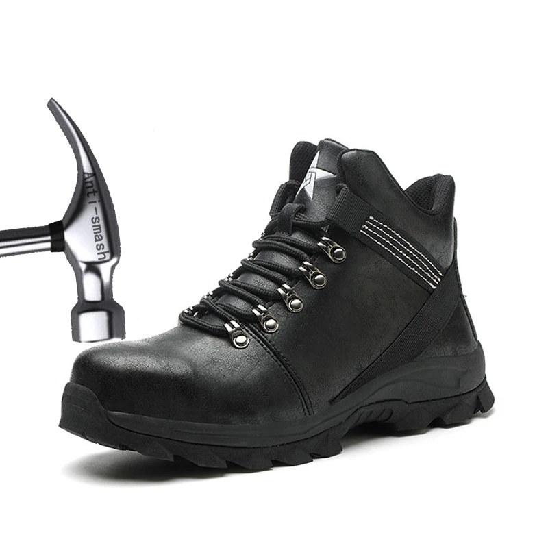 Botas de cuero cómodas de alta calidad para hombre, zapatos de protección seguridad antigolpes, antiperforación, impermeables y | - AliExpress