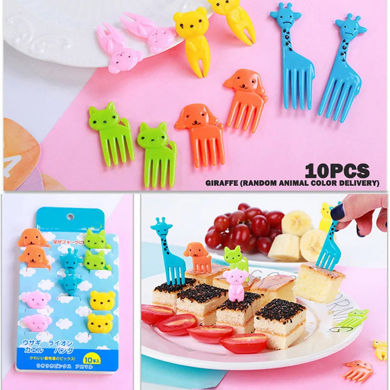 6/10 Pcs Mini Animal Food Picks for Kids Cute Food Fruit Fork