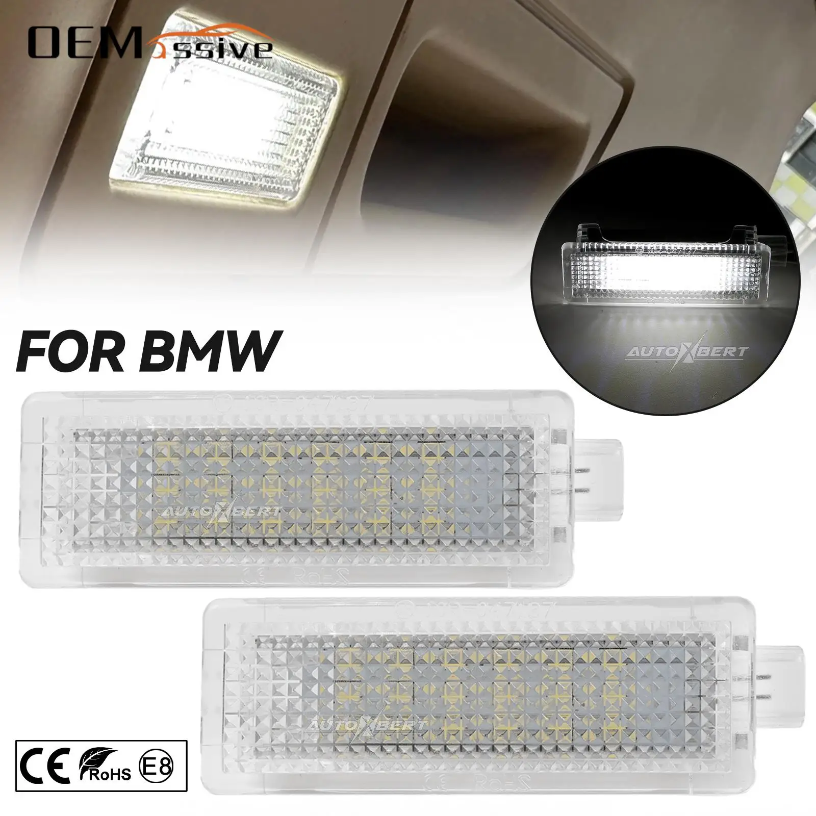 2X Led Di Cortesia Footwell Boot Door Light Bagagliaio Luci Per Bmw E60 E87 E70 E90 E92 E63 E65 E85 F10 M3 Z4 Mini 63316972605