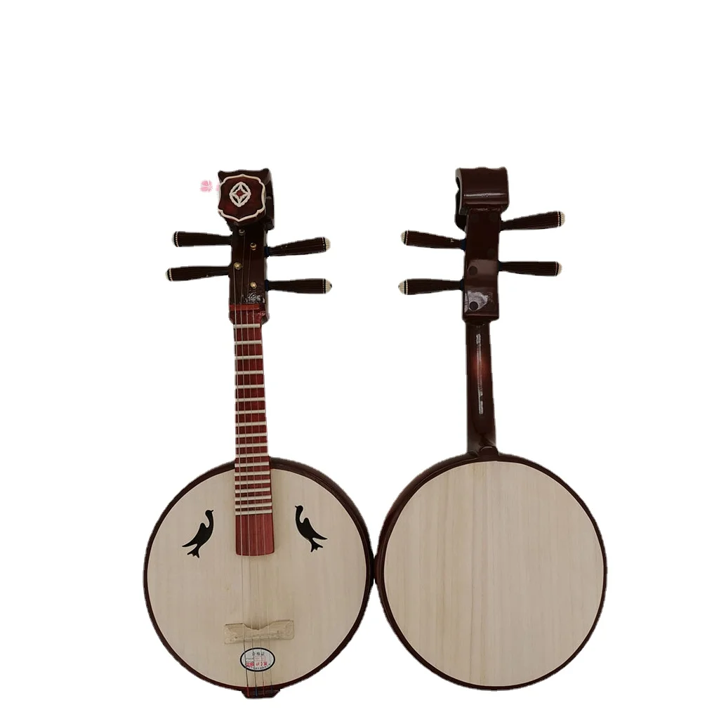 Medium Ruan Musical Instruments Beginners Hardwood Bone Flower Test
