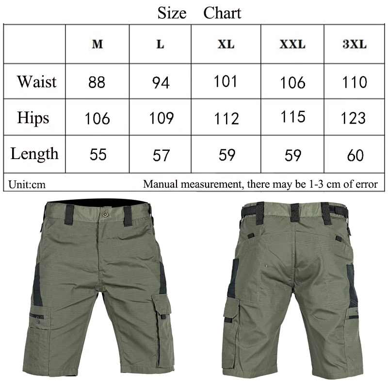 Summer Man Shorts Casual Tactical Cargo Shorts Quick Dry Multi-Pocket Breathable Men Trousers Hiking Fishing Outdoor Pant